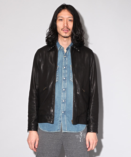 HYSTERIC GLAMOUR(ヒステリックグラマー)の「ゴートレザーシングルJK(ブルゾン・メンズ・オレンジ/ブルー/ブラック・SMALL/MEDIUM/LARGE)」の16枚目の写真