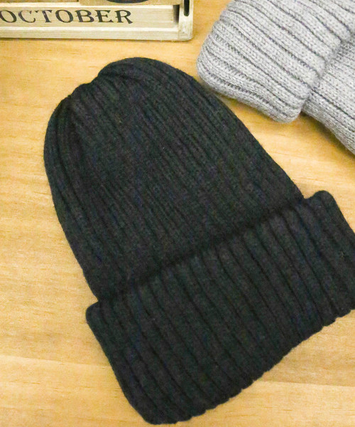WEGO（ウィゴー）の「WEGO/リブニットキャップ（ニットキャップ/ビーニー・メンズ・ブラック/杢グレー/ワイン/ホワイト/ベージュ/パープル・FREE）」の3枚目の写真