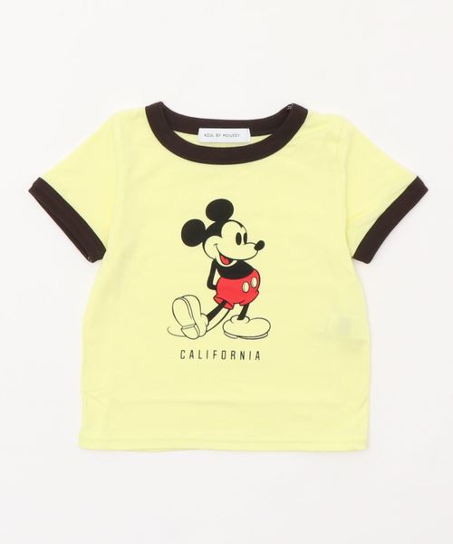 AZUL by moussy(アズールバイマウジー)の「KIDS RIGER MICKEY TEE/キッズリンガーミッキーTシャツ(Tシャツ/カットソー・キッズ・イエロー/ホワイト・100/120/110)」の11枚目の写真