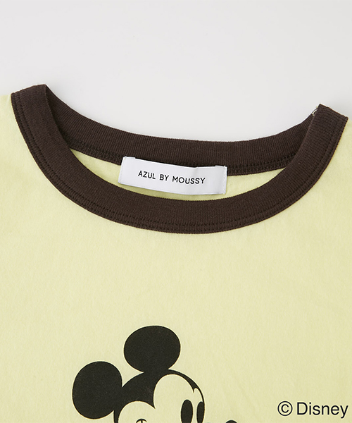 AZUL by moussy(アズールバイマウジー)の「KIDS RIGER MICKEY TEE/キッズリンガーミッキーTシャツ(Tシャツ/カットソー・キッズ・イエロー/ホワイト・100/120/110)」の8枚目の写真