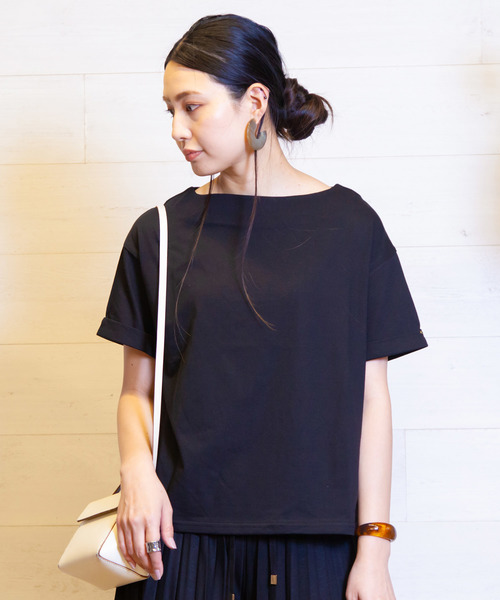 B.I.D.(ビーアイディー)の「BID / 綿混 Cut Tee(Tシャツ/カットソー・レディース・ライトグレー/ブラック/オフホワイト/カーキ・FREE)」の3枚目の写真