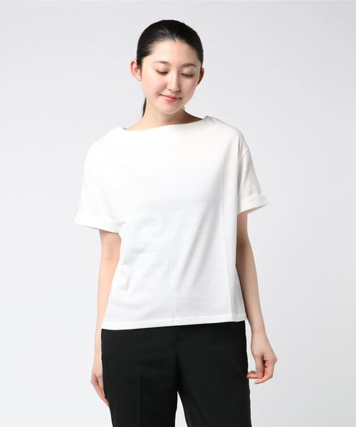 B.I.D.(ビーアイディー)の「BID / 綿混 Cut Tee(Tシャツ/カットソー・レディース・ライトグレー/ブラック/オフホワイト/カーキ・FREE)」の7枚目の写真