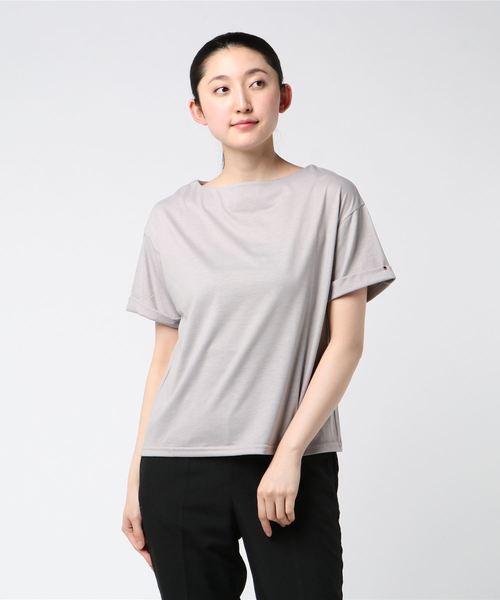 B.I.D.(ビーアイディー)の「BID / 綿混 Cut Tee(Tシャツ/カットソー・レディース・ライトグレー/ブラック/オフホワイト/カーキ・FREE)」の9枚目の写真