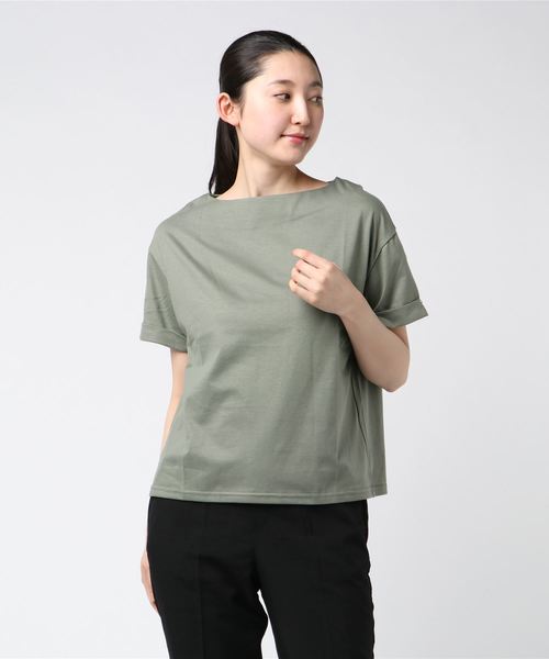 B.I.D.(ビーアイディー)の「BID / 綿混 Cut Tee(Tシャツ/カットソー・レディース・ライトグレー/ブラック/オフホワイト/カーキ・FREE)」の10枚目の写真
