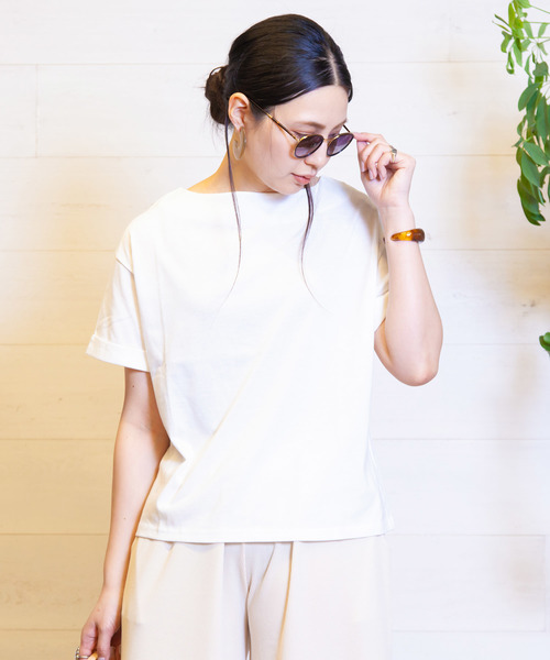 B.I.D.(ビーアイディー)の「BID / 綿混 Cut Tee(Tシャツ/カットソー・レディース・ライトグレー/ブラック/オフホワイト/カーキ・FREE)」の13枚目の写真
