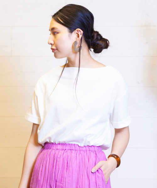 B.I.D.(ビーアイディー)の「BID / 綿混 Cut Tee(Tシャツ/カットソー・レディース・ライトグレー/ブラック/オフホワイト/カーキ・FREE)」の16枚目の写真