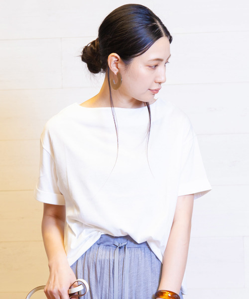 B.I.D.(ビーアイディー)の「BID / 綿混 Cut Tee(Tシャツ/カットソー・レディース・ライトグレー/ブラック/オフホワイト/カーキ・FREE)」の20枚目の写真