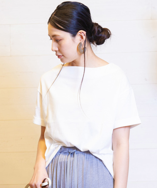B.I.D.(ビーアイディー)の「BID / 綿混 Cut Tee(Tシャツ/カットソー・レディース・ライトグレー/ブラック/オフホワイト/カーキ・FREE)」の21枚目の写真