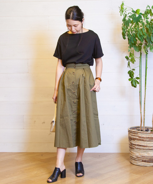 B.I.D.(ビーアイディー)の「BID / 綿混 Cut Tee(Tシャツ/カットソー・レディース・ライトグレー/ブラック/オフホワイト/カーキ・FREE)」の22枚目の写真
