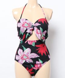 【rienda 】Bigカラーワイヤーカップスイムワンピース rienda BigカラーワイヤーカップSwim OP BLK【返品不可商品
