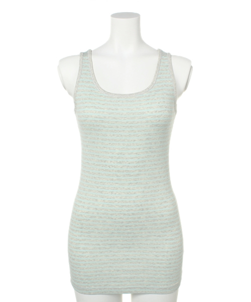 PLST（プラステ）の「リブタンクトップ（タンクトップ・レディース・ミント/ヘザーグレー/インディゴブルー/ネイビー/レッド・2）」の2枚目の写真