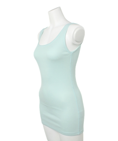 PLST（プラステ）の「リブタンクトップ（タンクトップ・レディース・ミント/ヘザーグレー/インディゴブルー/ネイビー/レッド・2）」の6枚目の写真