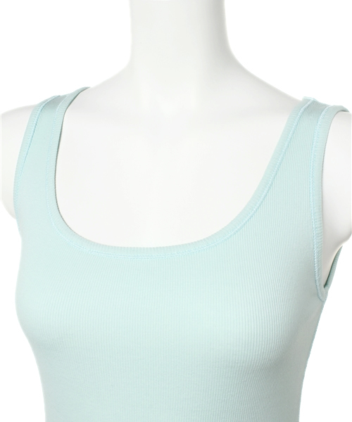 PLST（プラステ）の「リブタンクトップ（タンクトップ・レディース・ミント/ヘザーグレー/インディゴブルー/ネイビー/レッド・2）」の8枚目の写真