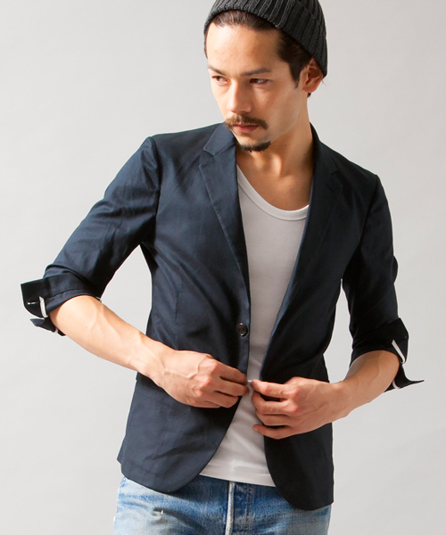 BEAUTY&YOUTH UNITED ARROWS(ビューティーアンドユースユナイテッドアローズ)の「BY ∴ ノッチド 2ボタン ジャケット クォータ-スリーブ(テーラードジャケット・メンズ・グレー/ネイビー・X-LARGE/SMALL/MEDIUM/LARGE)」の2枚目の写真