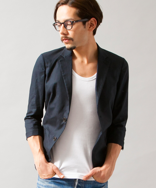 BEAUTY&YOUTH UNITED ARROWS(ビューティーアンドユースユナイテッドアローズ)の「BY ∴ ノッチド 2ボタン ジャケット クォータ-スリーブ(テーラードジャケット・メンズ・グレー/ネイビー・X-LARGE/SMALL/MEDIUM/LARGE)」の9枚目の写真