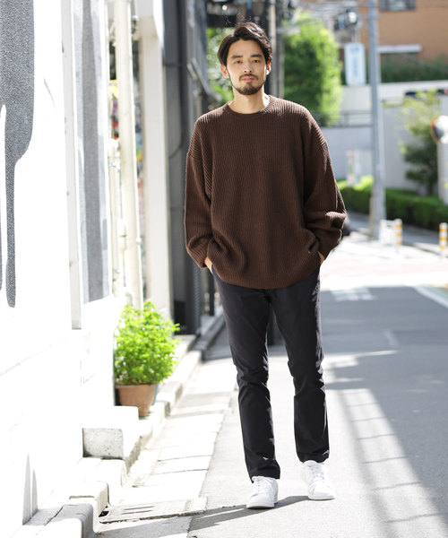 FREAK'S STORE（フリークスストア）の「畦ビッグシルエットニット（ニット/セーター・メンズ・ホワイト/ブラック/ブラウン・マルチサイズ）」の5枚目の写真