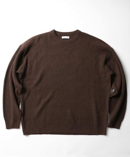 FREAK'S STORE（フリークスストア）の「畦ビッグシルエットニット（ニット/セーター・メンズ・ホワイト/ブラック/ブラウン・マルチサイズ）」の12枚目の写真