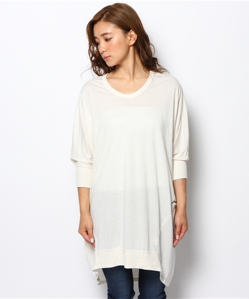 OUTLET（アウトレット）の「【CIAOPANIC TYPY】ジャージーチュニックワンピース（Tシャツ/カットソー・レディース・オフホワイト・FREE）」の5枚目の写真
