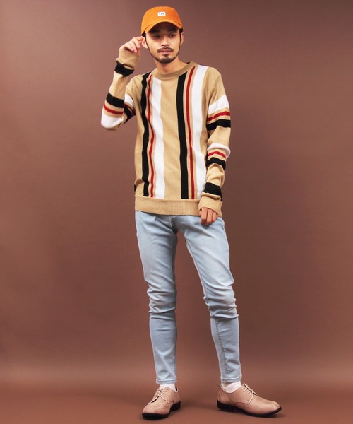 Beautiful Harmony（ビューティフルハーモニー）の「ストライプ クルー ニット（ニット/セーター・メンズ・ブラック/ベージュ/ネイビー・LARGE/MEDIUM/X-LARGE）」の21枚目の写真