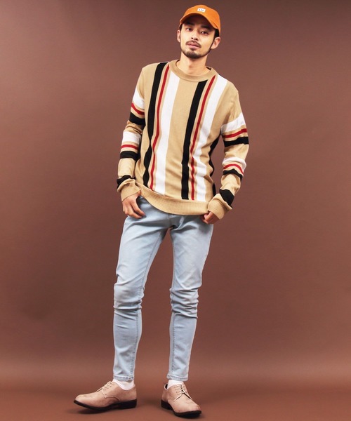 Beautiful Harmony（ビューティフルハーモニー）の「ストライプ クルー ニット（ニット/セーター・メンズ・ブラック/ベージュ/ネイビー・LARGE/MEDIUM/X-LARGE）」の22枚目の写真