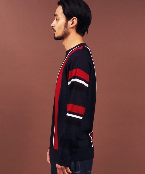 Beautiful Harmony（ビューティフルハーモニー）の「ストライプ クルー ニット（ニット/セーター・メンズ・ブラック/ベージュ/ネイビー・LARGE/MEDIUM/X-LARGE）」の15枚目の写真