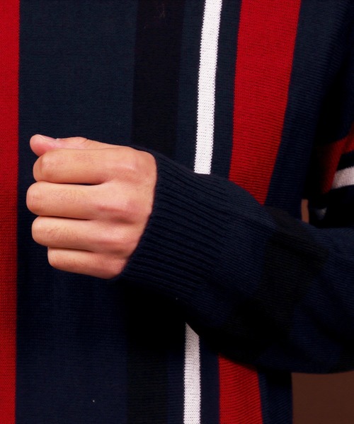 Beautiful Harmony（ビューティフルハーモニー）の「ストライプ クルー ニット（ニット/セーター・メンズ・ブラック/ベージュ/ネイビー・LARGE/MEDIUM/X-LARGE）」の7枚目の写真