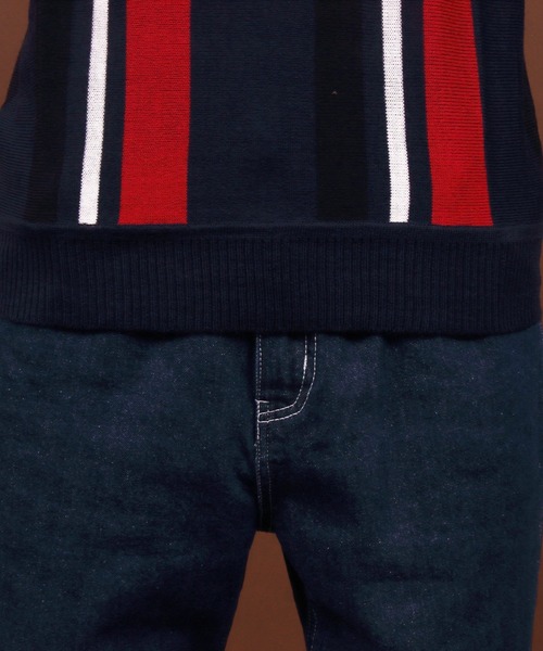 Beautiful Harmony（ビューティフルハーモニー）の「ストライプ クルー ニット（ニット/セーター・メンズ・ブラック/ベージュ/ネイビー・LARGE/MEDIUM/X-LARGE）」の9枚目の写真