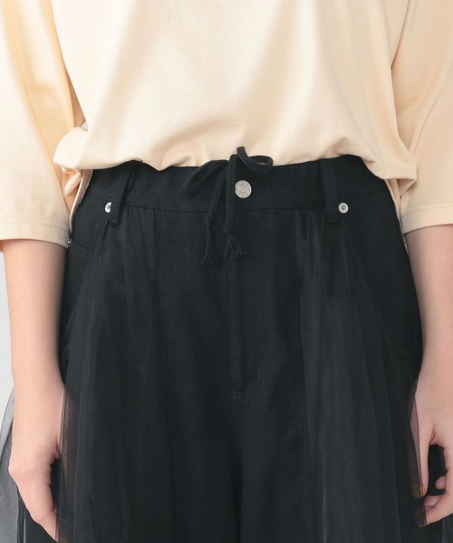 FRAPBOIS（フラボア）の「ブギーパンツ（デニムパンツ・レディース・ブラック/ネイビー・1/0）」の5枚目の写真