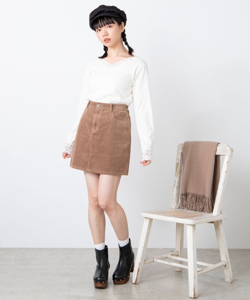 WEGO（ウィゴー）の「WEGO/2wayレースロンT（Tシャツ/カットソー・レディース・ベージュ/ブラック/ホワイト/ホワイト系その他/ブラック系その他・FREE）」の13枚目の写真