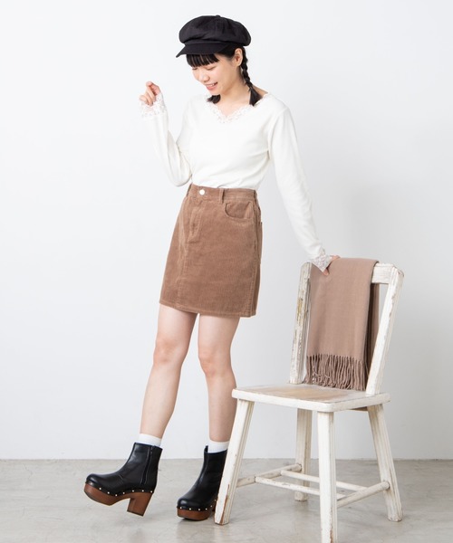 WEGO（ウィゴー）の「WEGO/2wayレースロンT（Tシャツ/カットソー・レディース・ベージュ/ブラック/ホワイト/ホワイト系その他/ブラック系その他・FREE）」の6枚目の写真