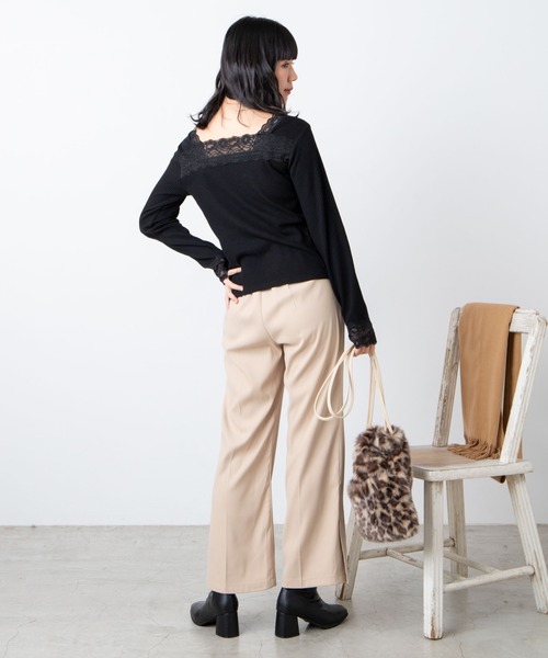 WEGO（ウィゴー）の「WEGO/2wayレースロンT（Tシャツ/カットソー・レディース・ベージュ/ブラック/ホワイト/ホワイト系その他/ブラック系その他・FREE）」の8枚目の写真