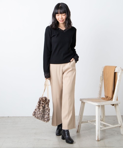 WEGO（ウィゴー）の「WEGO/2wayレースロンT（Tシャツ/カットソー・レディース・ベージュ/ブラック/ホワイト/ホワイト系その他/ブラック系その他・FREE）」の20枚目の写真