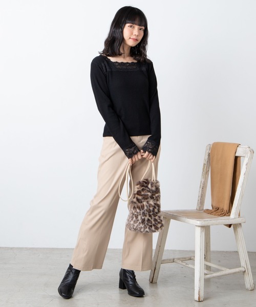 WEGO（ウィゴー）の「WEGO/2wayレースロンT（Tシャツ/カットソー・レディース・ベージュ/ブラック/ホワイト/ホワイト系その他/ブラック系その他・FREE）」の17枚目の写真