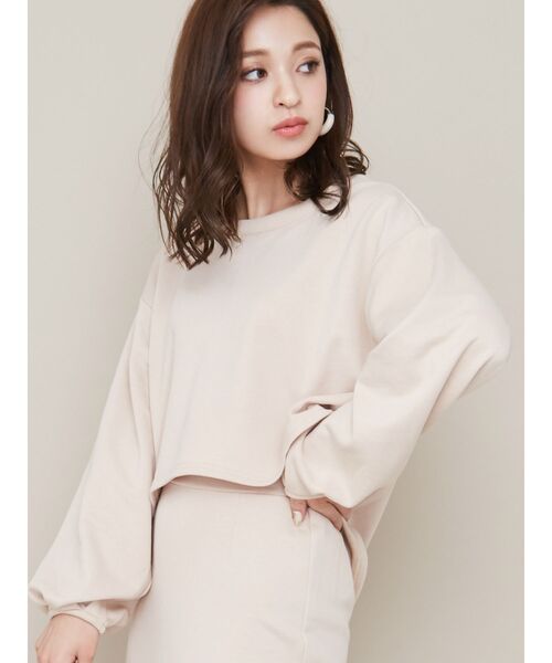 RESEXXY（リゼクシー）の「裏毛オーバートップス（Tシャツ/カットソー・レディース・ブラック/ピンク/アイボリー・FREE）」の2枚目の写真