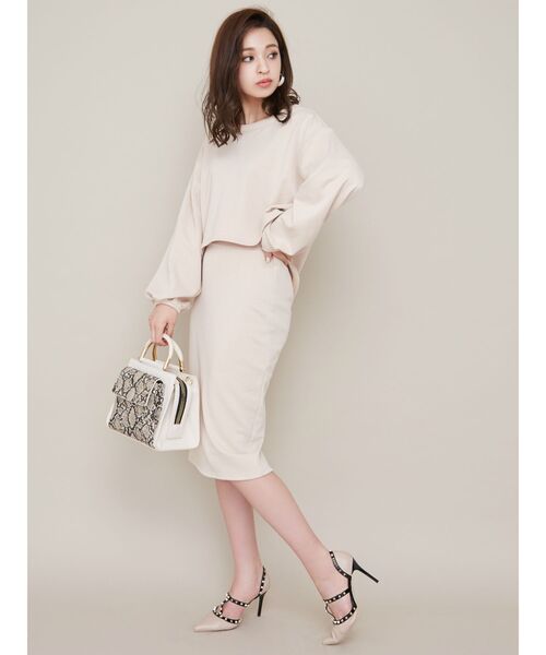 RESEXXY（リゼクシー）の「裏毛オーバートップス（Tシャツ/カットソー・レディース・ブラック/ピンク/アイボリー・FREE）」の9枚目の写真