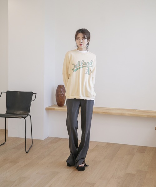 by muni:r(バイ ムニール)の「ハイウエスト サイドスリット スラックス(スラックス・レディース・ベージュ/ダークグレー・SMALL/MEDIUM)」の10枚目の写真