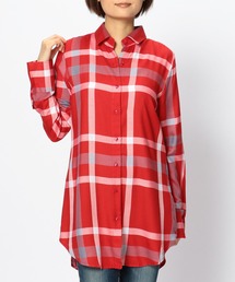 チェックロングシャツ