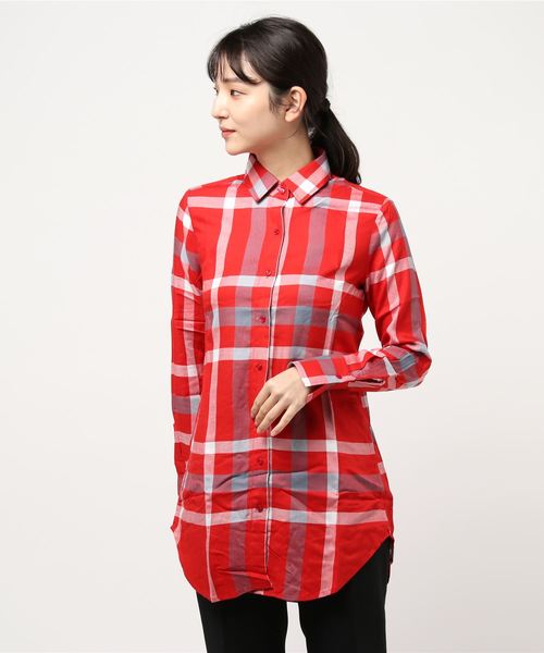 NARACAMICIE(ナラカミーチェ)の「チェックロングシャツ(シャツ/ブラウス・レディース・ブラック/レッド・SMALL/MEDIUM/LARGE)」の16枚目の写真
