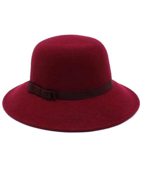 ROSE BUD（ローズバッド）の「(HATS & DREAMS)45604/E/534 FELT HAT（ハット・レディース・ブラック/グリーン系その他/ボルドー・ONE SIZE）」の3枚目の写真