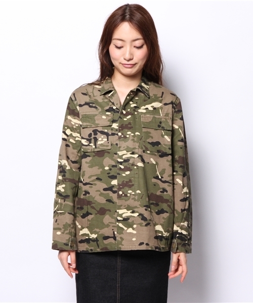 mystic（ミスティック）の「ミリタリーシャツ（シャツ/ブラウス・レディース・オリーブ/カーキ・ﾌﾘ-）」の11枚目の写真