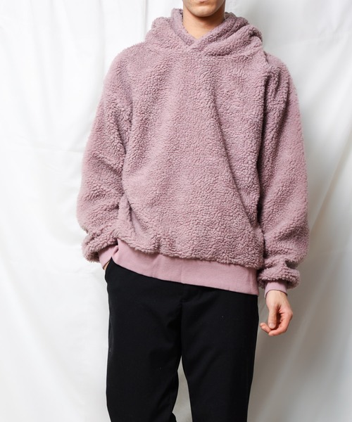 B.I.D.(ビーアイディー)の「《ISLAND PEAK》ボアBIGプルパーカー(パーカー・レディース・マルチ/ホワイト/カーキ/ダークグリーン/キャメル/ベージュ系その他/ブラック/ライトパープル/ベージュ・X-LARGE/MEDIUM/LARGE)」の7枚目の写真