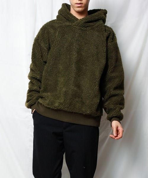 B.I.D.(ビーアイディー)の「《ISLAND PEAK》ボアBIGプルパーカー(パーカー・レディース・マルチ/ホワイト/カーキ/ダークグリーン/キャメル/ベージュ系その他/ブラック/ライトパープル/ベージュ・X-LARGE/MEDIUM/LARGE)」の6枚目の写真