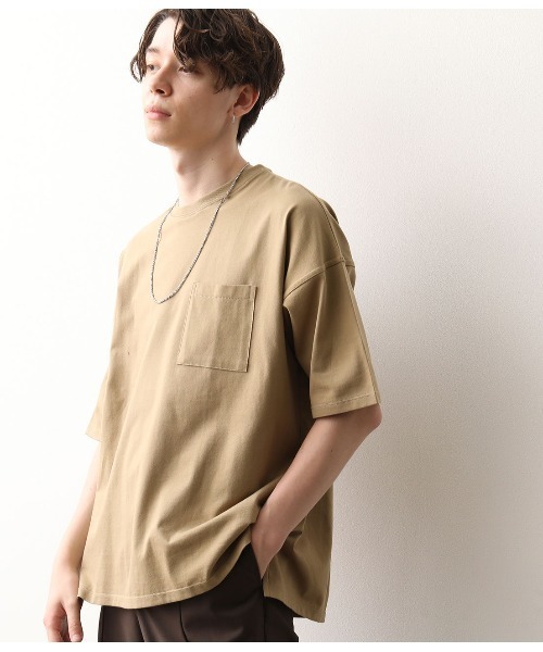 JUNRED（ジュンレッド）の「USAコットンビッグT（Tシャツ/カットソー・メンズ・ホワイト/ダークブラウン/ベージュ/ライトグリーン・LL/M/L）」の4枚目の写真