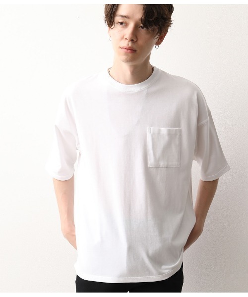 JUNRED（ジュンレッド）の「USAコットンビッグT（Tシャツ/カットソー・メンズ・ホワイト/ダークブラウン/ベージュ/ライトグリーン・LL/M/L）」の2枚目の写真