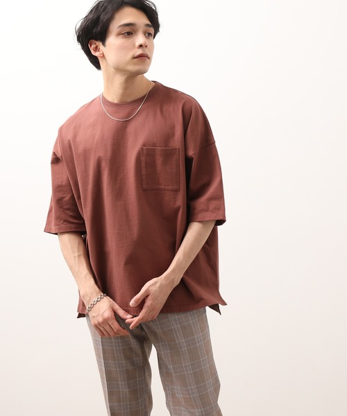 JUNRED（ジュンレッド）の「USAコットンビッグT（Tシャツ/カットソー・メンズ・ホワイト/ダークブラウン/ベージュ/ライトグリーン・LL/M/L）」の12枚目の写真