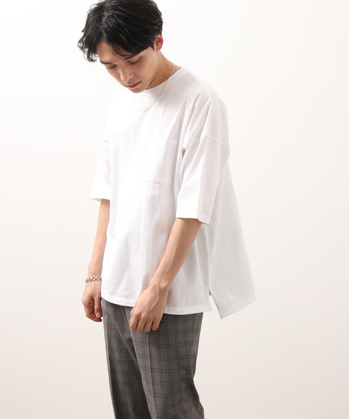 JUNRED（ジュンレッド）の「USAコットンビッグT（Tシャツ/カットソー・メンズ・ホワイト/ダークブラウン/ベージュ/ライトグリーン・LL/M/L）」の7枚目の写真