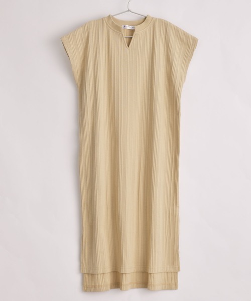 classicalelf(クラシカルエルフ)の「キッズ ランダムリブ フレンチ無地コットンロング丈ワンピース(半袖)(ワンピース・キッズ・ホワイト/ベージュ/ブラック・140/150/130)」の5枚目の写真