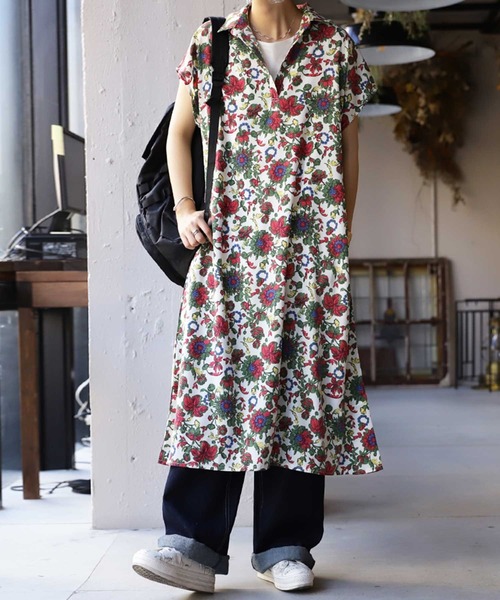 花柄スキッパーワンピ ワンピース Antiqua アンティカ のファッション通販 Zozotown