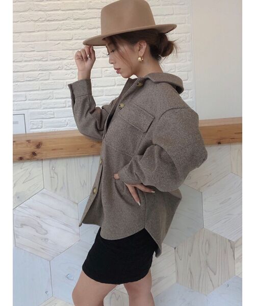 RESEXXY（リゼクシー）の「ヘリンボーンCPOジャケット（その他アウター・レディース・ベージュ/グレー・FREE）」の4枚目の写真