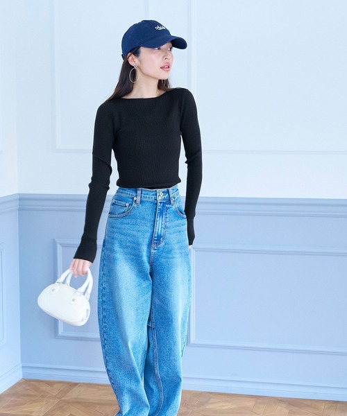 coca(coca)(コカ)の「\\新色登場//軽量ボートネックリブニット(ニット/セーター・レディース・ブラック/ベージュ/アイボリー/グレー系その他/レッド/ネイビー/グレー/ピンク/グリーン/グレイッシュベージュ・ONE SIZE/S/M/L)」の17枚目の写真